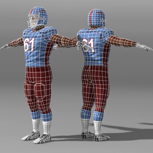 Football Player Low-poly 3D model_4