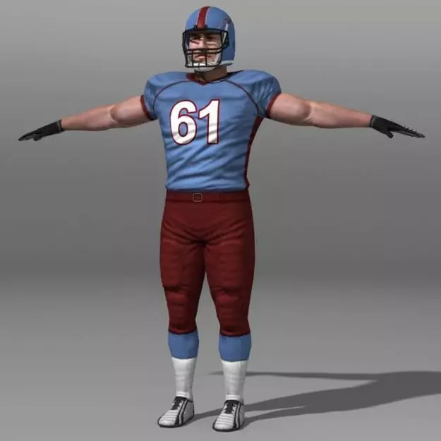 Football Player Low-poly 3D model_0