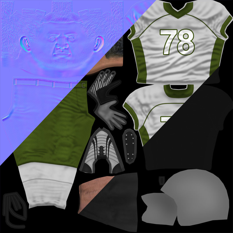 Football Player Low-poly 3D model_8