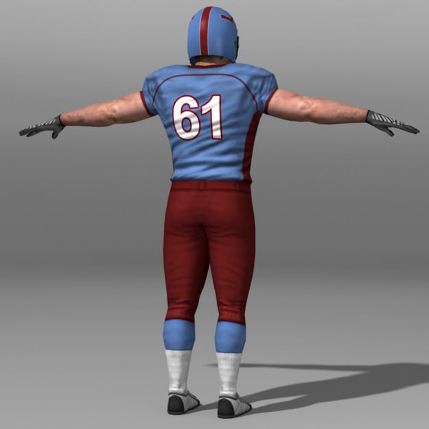Football Player Low-poly 3D model_1