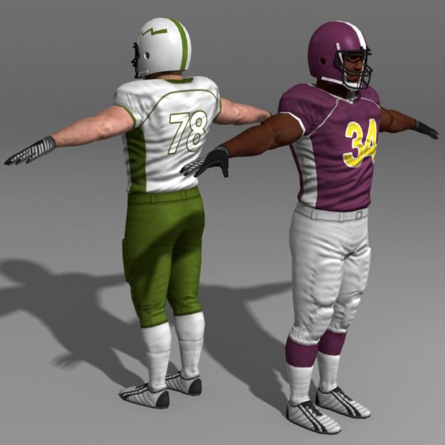 Football Player Low-poly 3D model_5