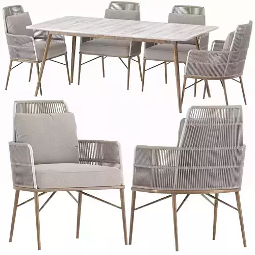 sette garden tron table and chair 3D model
