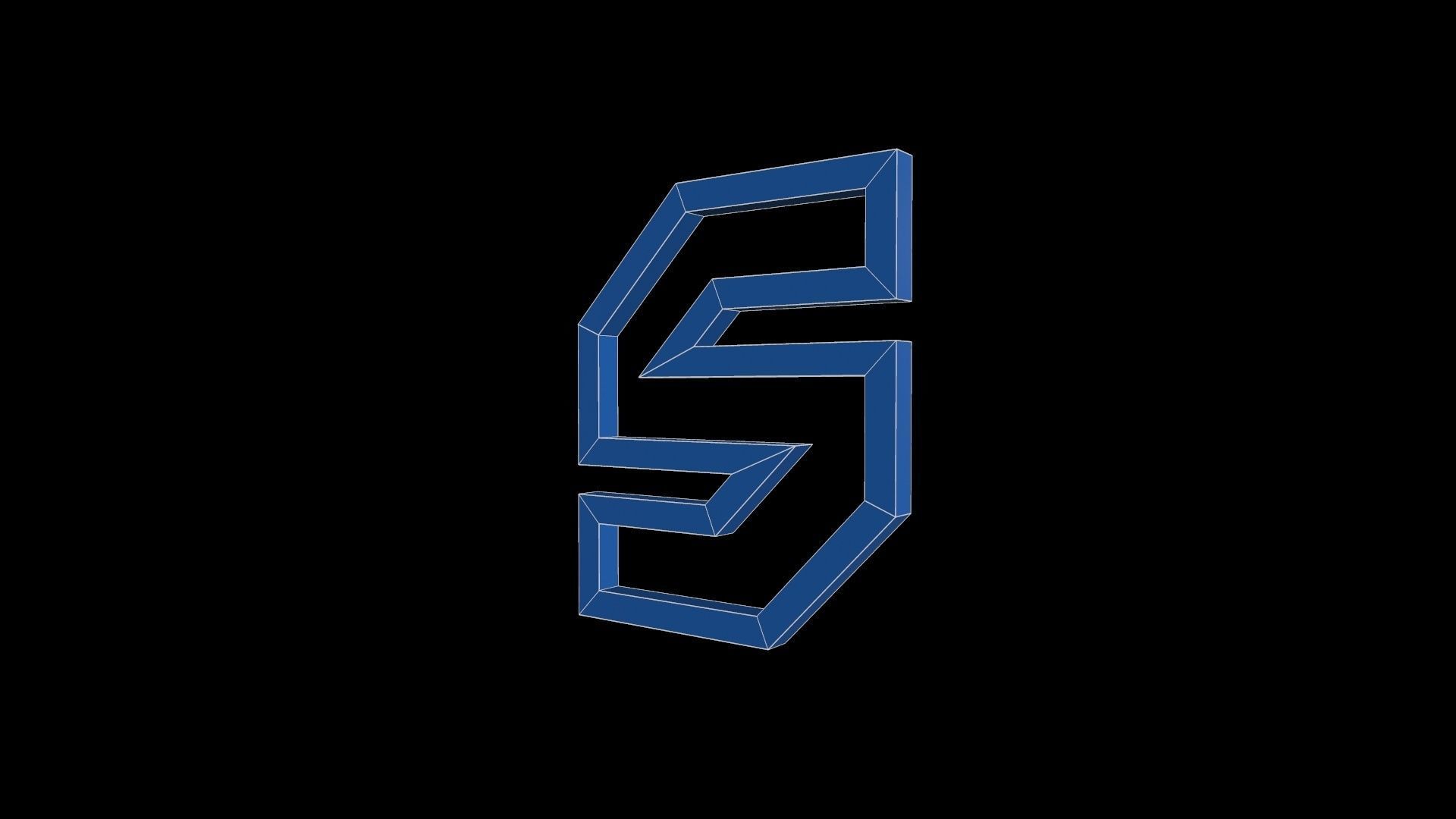 FONTIRON-019 S letter Free low-poly 3D model_3