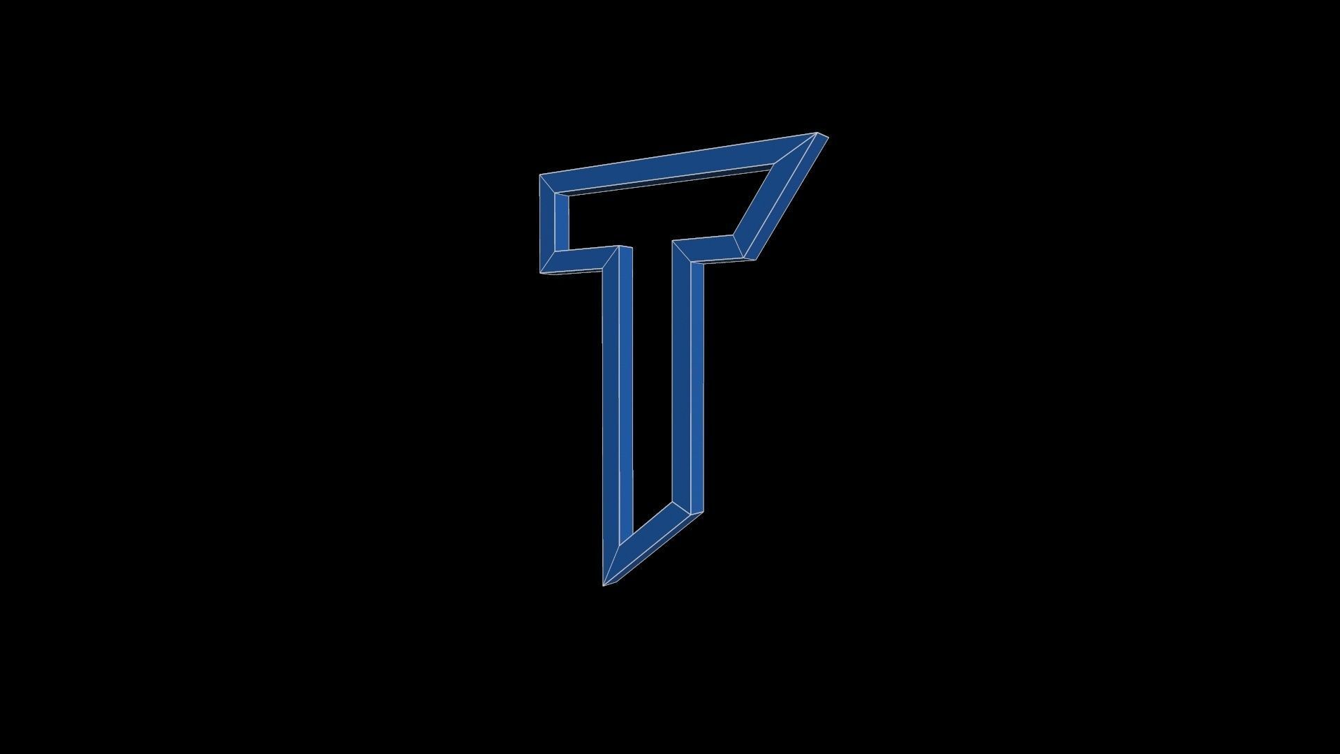 FONTIRON-020 T letter Free low-poly 3D model_3