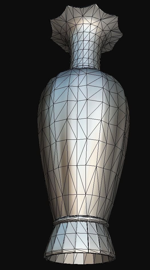 Korean Traditional Celadon Melon-shaped Bottle 01 Low-poly 3D model_9