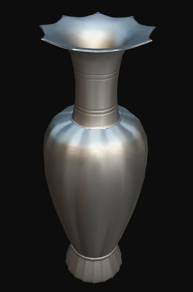 Korean Traditional Celadon Melon-shaped Bottle 01 Low-poly 3D model_6