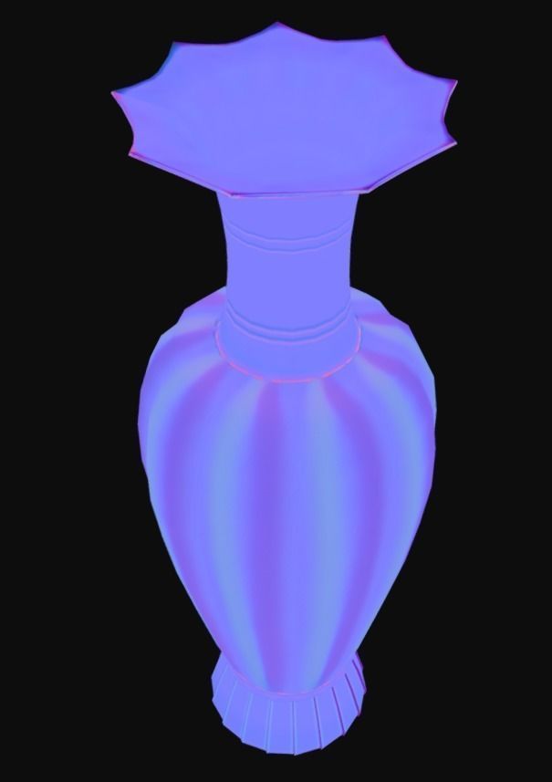 Korean Traditional Celadon Melon-shaped Bottle 01 Low-poly 3D model_7
