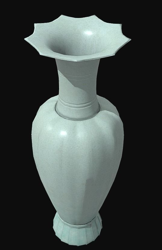 Korean Traditional Celadon Melon-shaped Bottle 01 Low-poly 3D model_3