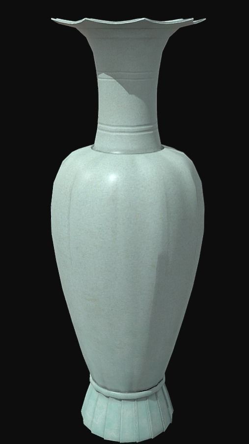 Korean Traditional Celadon Melon-shaped Bottle 01 Low-poly 3D model_1