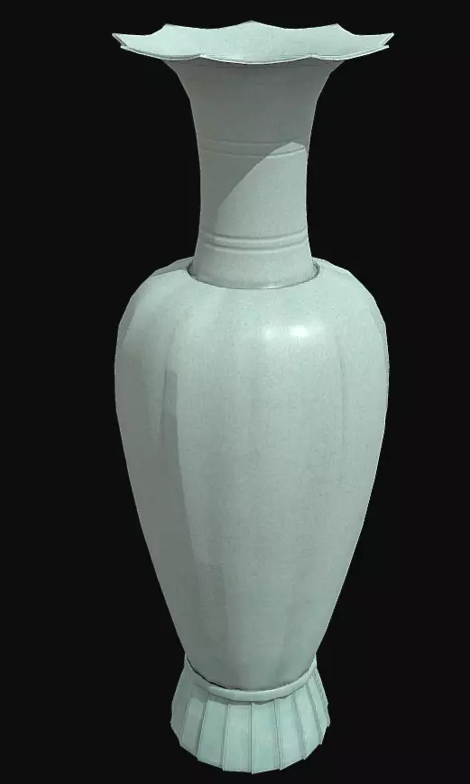 Korean Traditional Celadon Melon-shaped Bottle 01 Low-poly 3D model_0