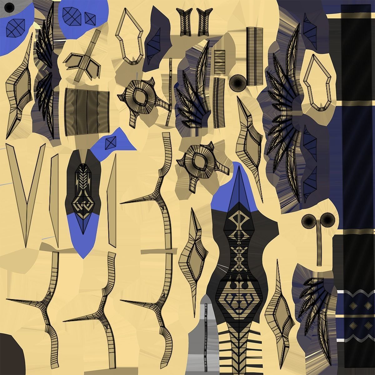 6 Fantasy Tridents All PBR Unity UE Textures Included 3D Model Collection_43