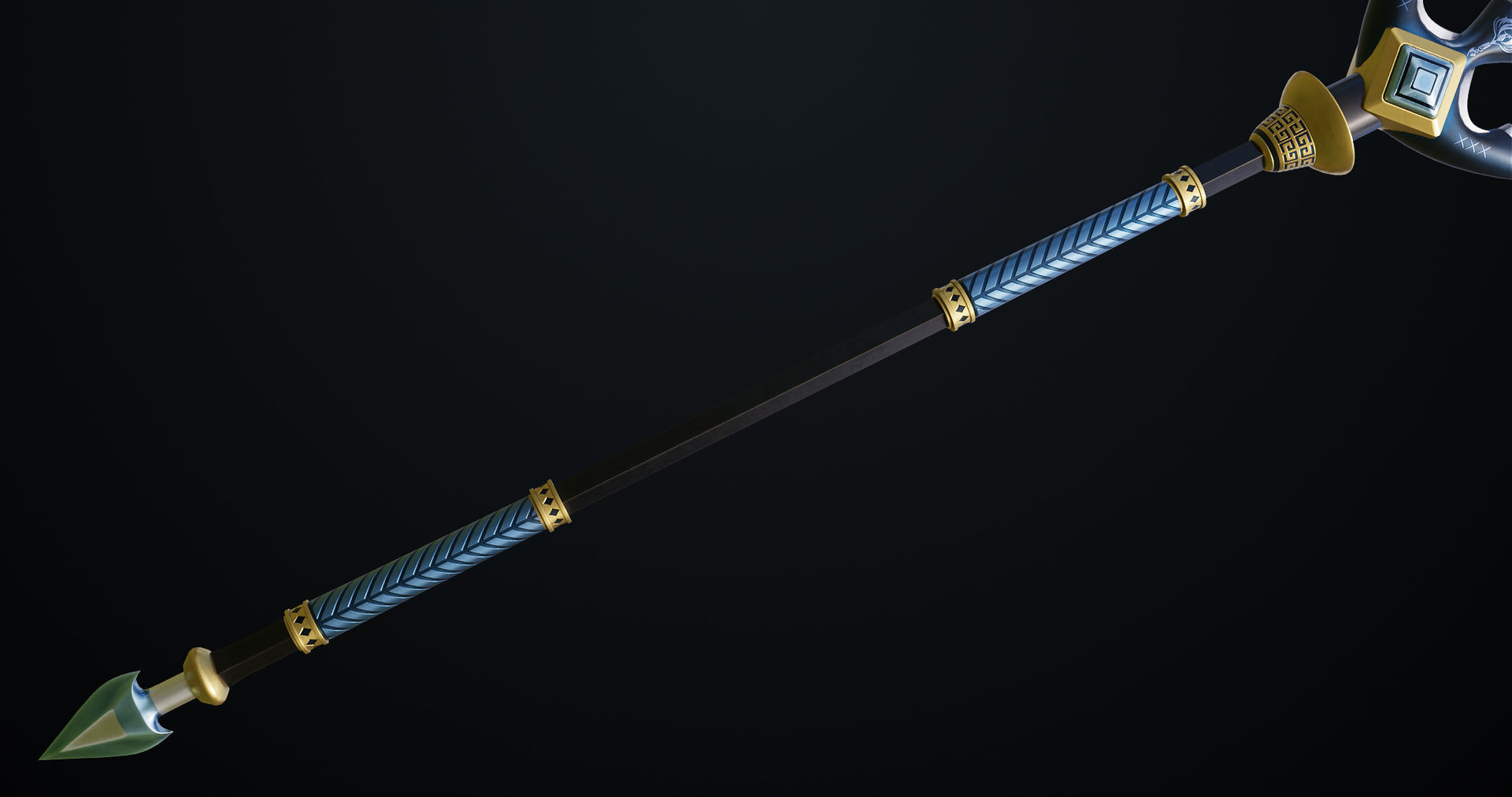 6 Fantasy Tridents All PBR Unity UE Textures Included 3D Model Collection_15