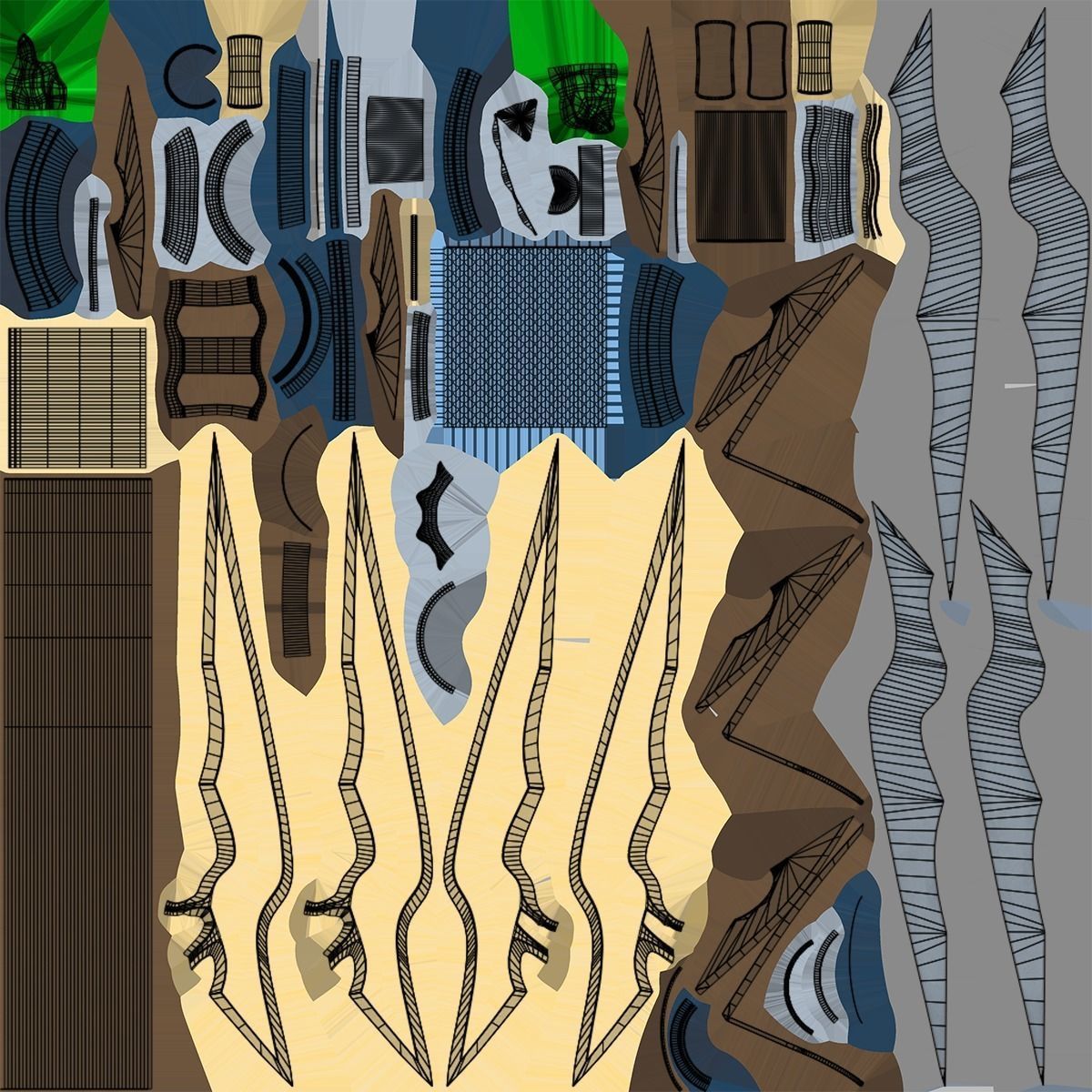 6 Fantasy Tridents All PBR Unity UE Textures Included 3D Model Collection_31