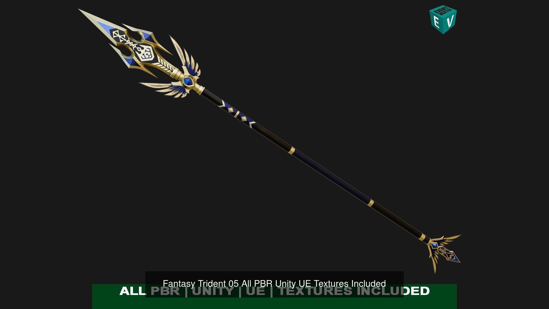 6 Fantasy Tridents All PBR Unity UE Textures Included 3D Model Collection_38