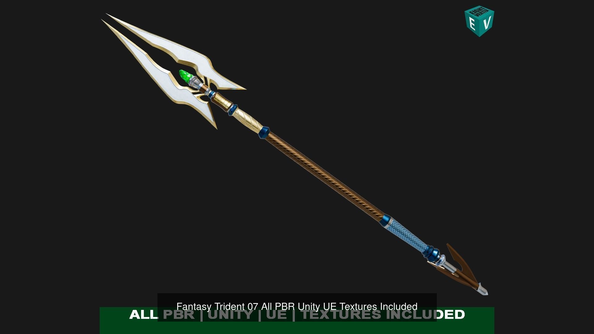 6 Fantasy Tridents All PBR Unity UE Textures Included 3D Model Collection_25