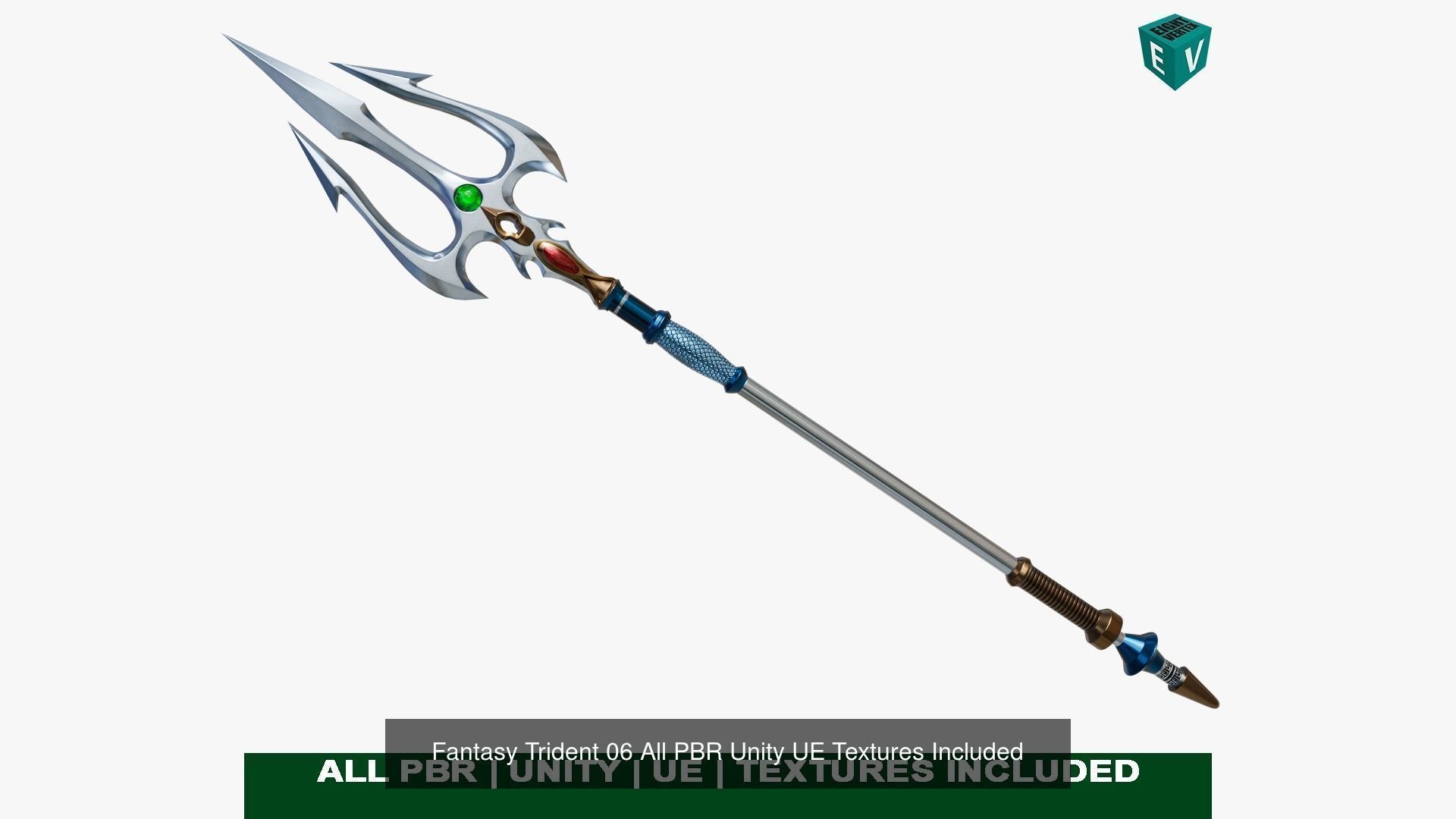 6 Fantasy Tridents All PBR Unity UE Textures Included 3D Model Collection_18