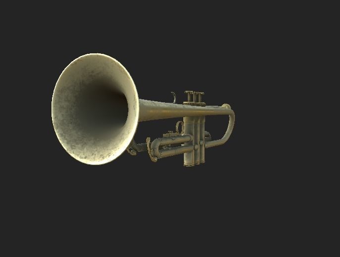 Trumpet 4K PBR GameReady Low-poly 3D model_2