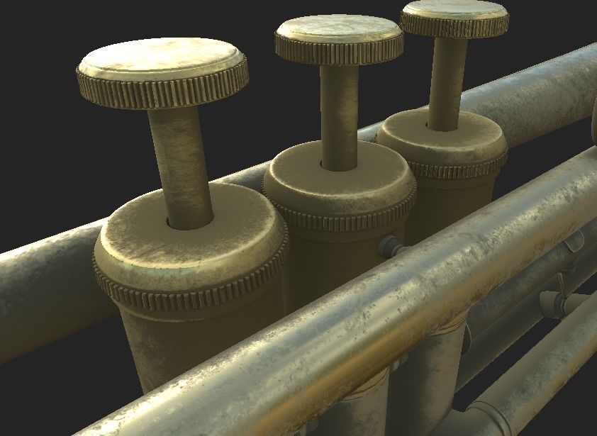 Trumpet 4K PBR GameReady Low-poly 3D model_4