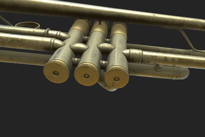 Trumpet 4K PBR GameReady Low-poly 3D model_3