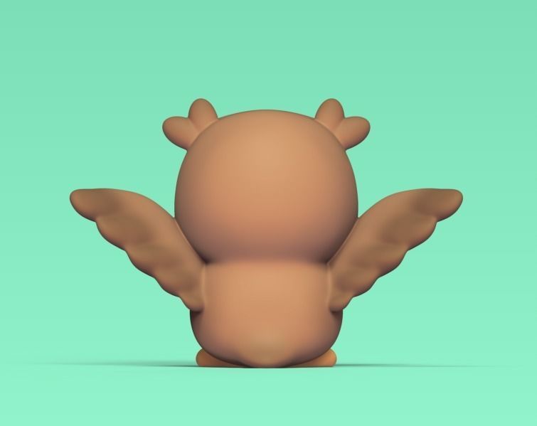 Owl Open Wings 3D print model_3