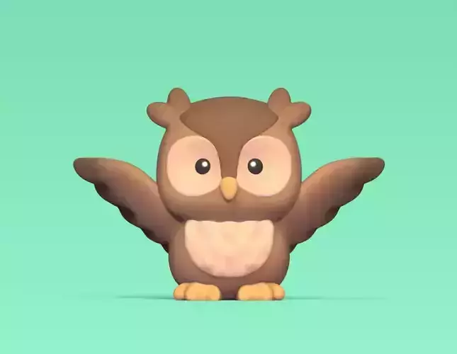 Owl Open Wings 3D print model