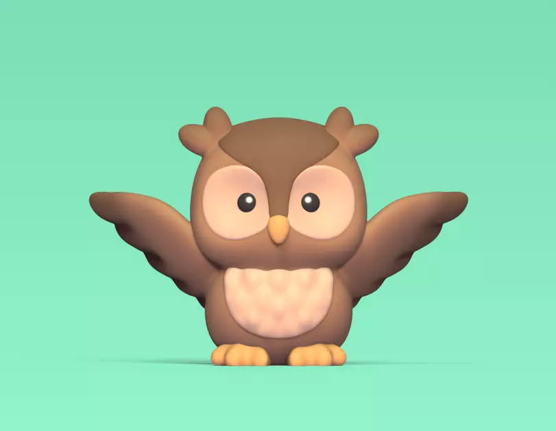 Owl Open Wings 3D print model_0