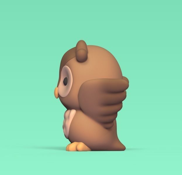 Owl Open Wings 3D print model_2