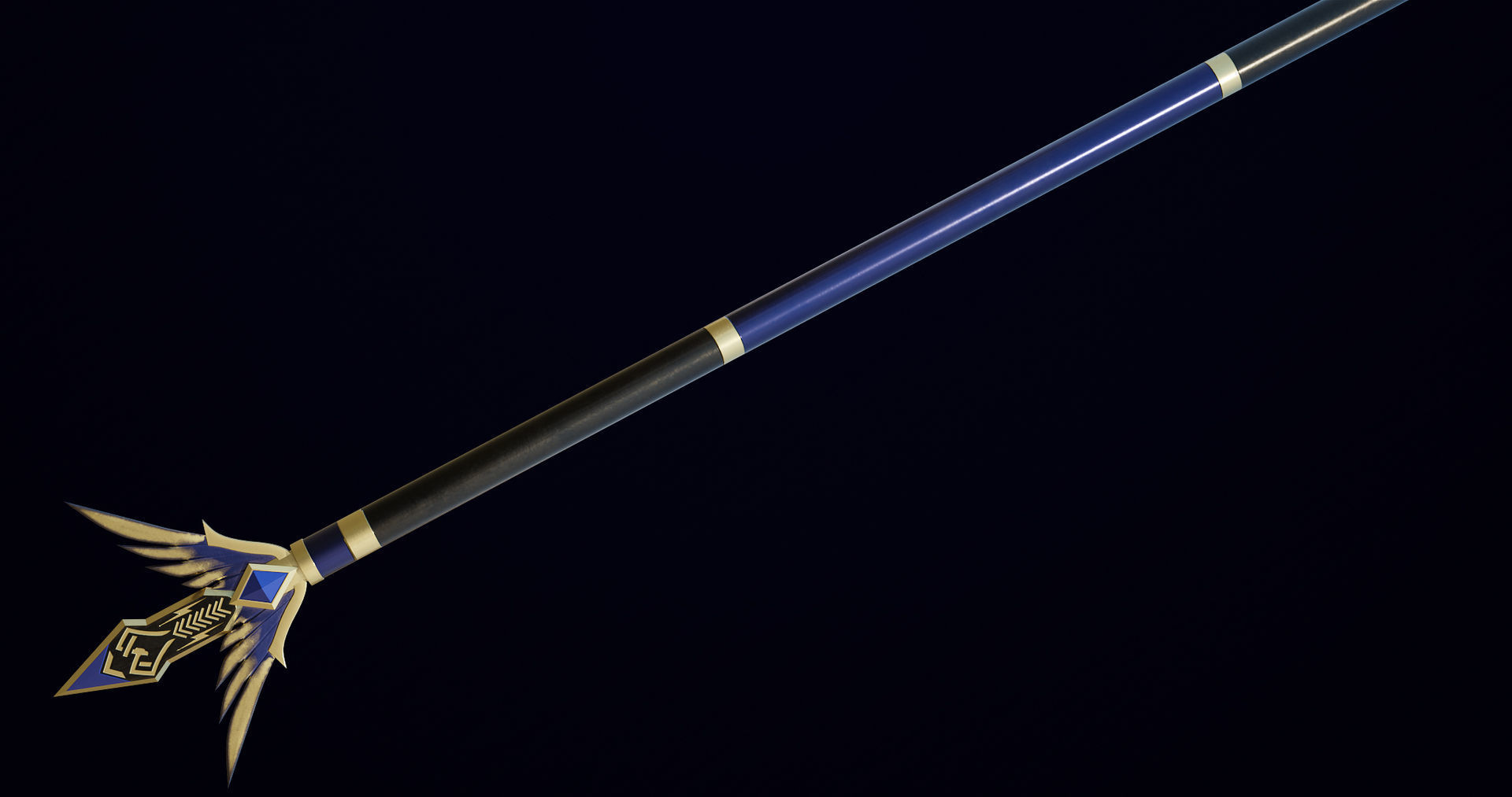 Fantasy Trident 05 All PBR Unity UE Textures Included Low-poly 3D model_14