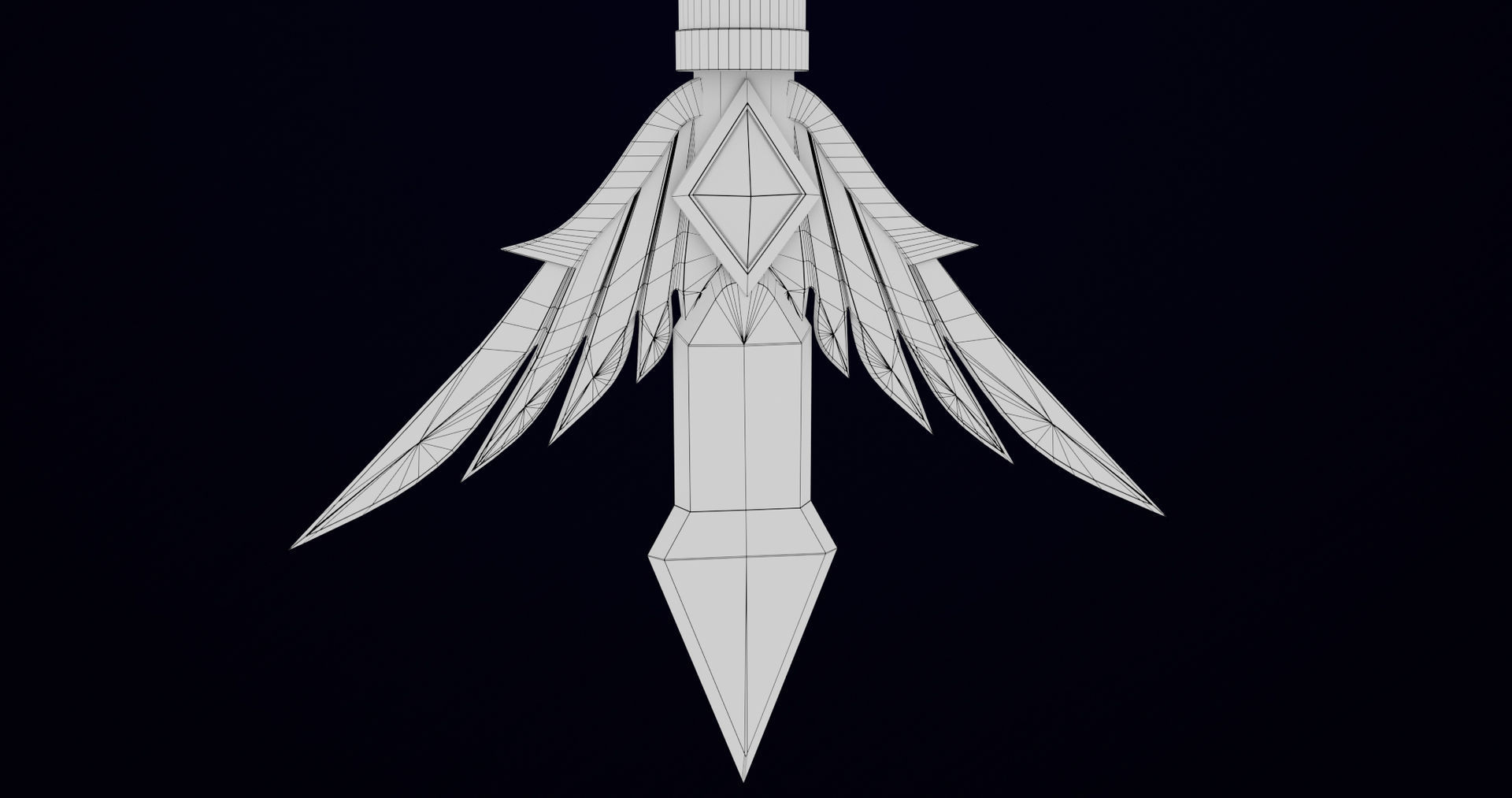 Fantasy Trident 05 All PBR Unity UE Textures Included Low-poly 3D model_22