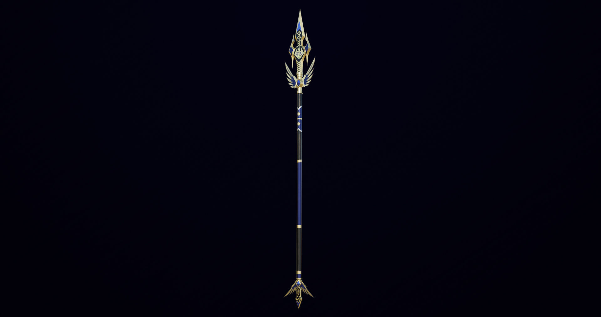 Fantasy Trident 05 All PBR Unity UE Textures Included Low-poly 3D model_12