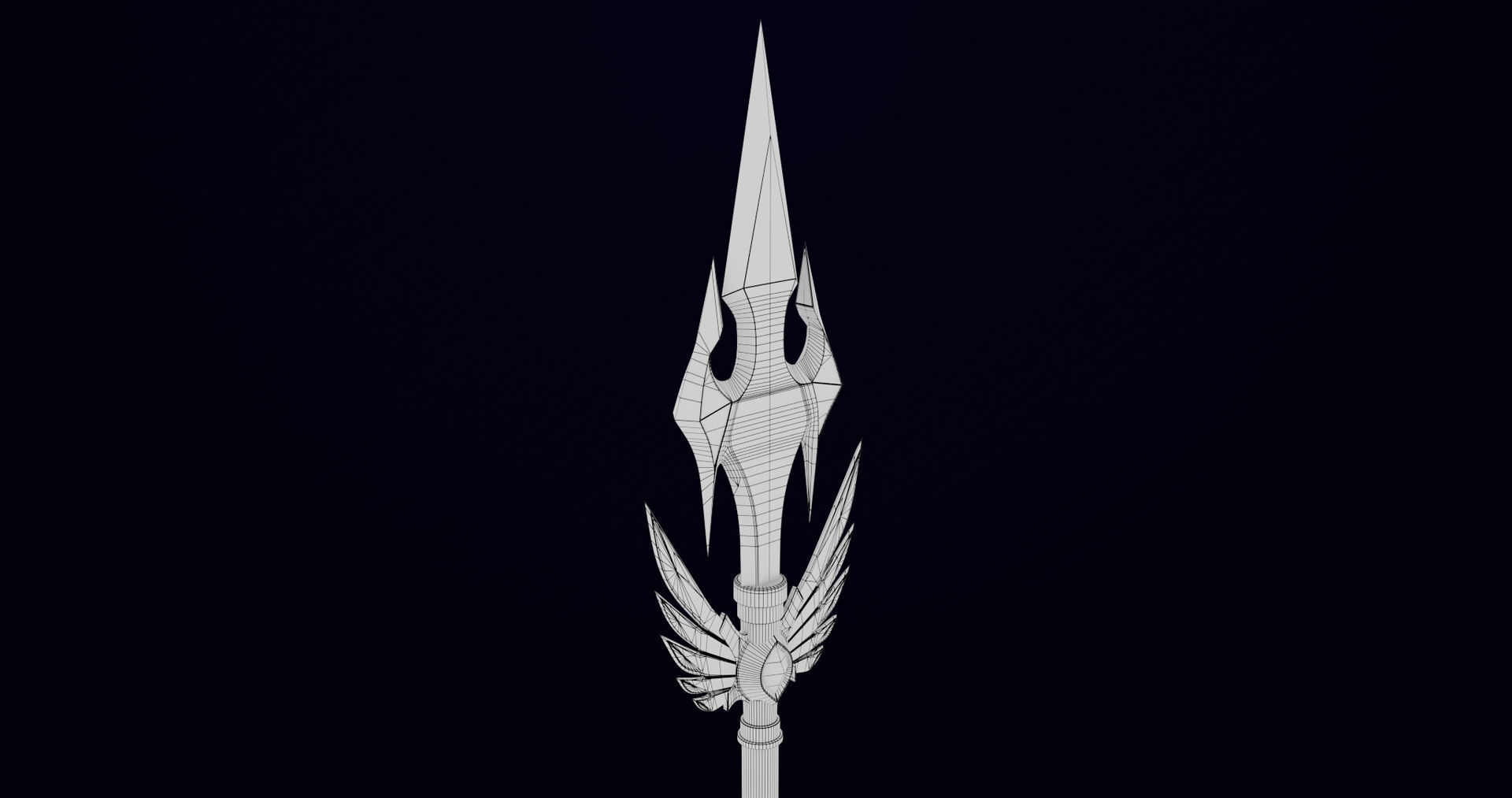 Fantasy Trident 05 All PBR Unity UE Textures Included Low-poly 3D model_19