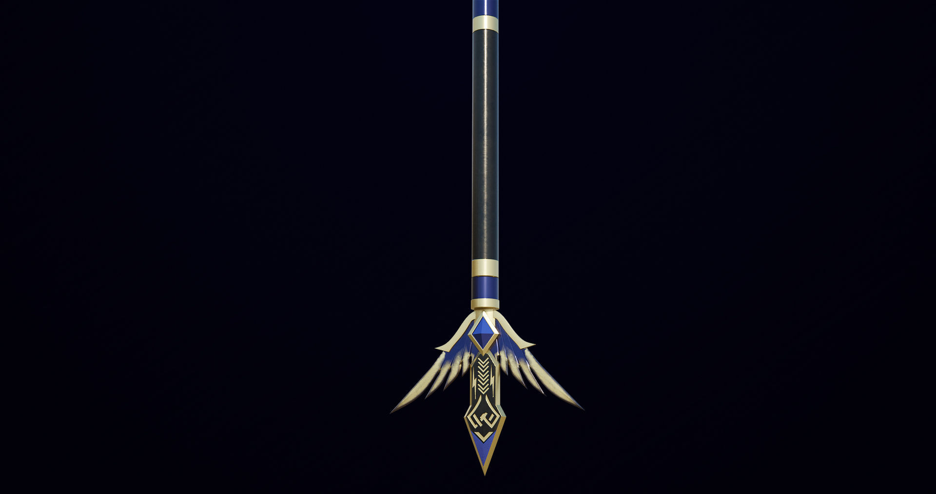 Fantasy Trident 05 All PBR Unity UE Textures Included Low-poly 3D model_11