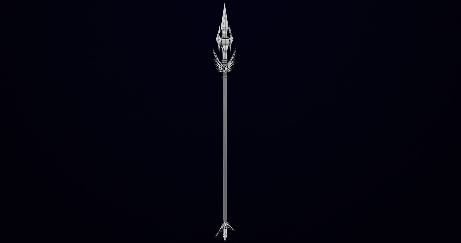 Fantasy Trident 05 All PBR Unity UE Textures Included Low-poly 3D model_16