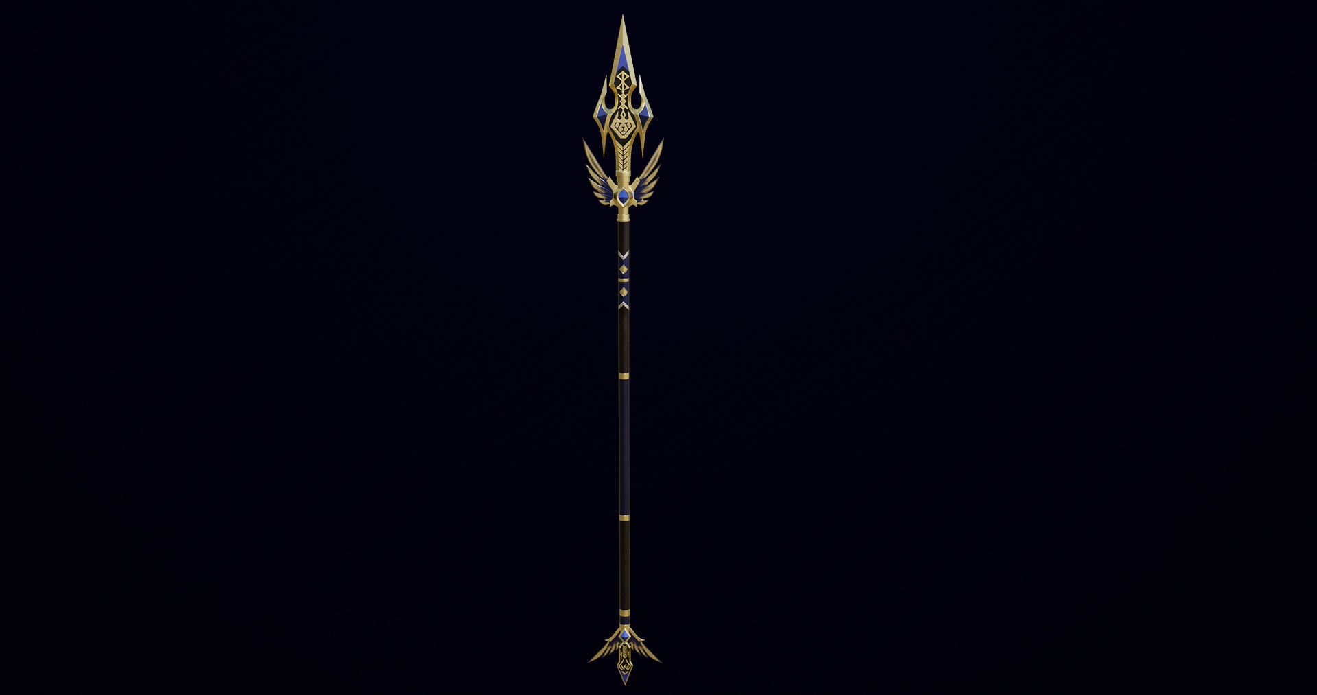 Fantasy Trident 05 All PBR Unity UE Textures Included Low-poly 3D model_2