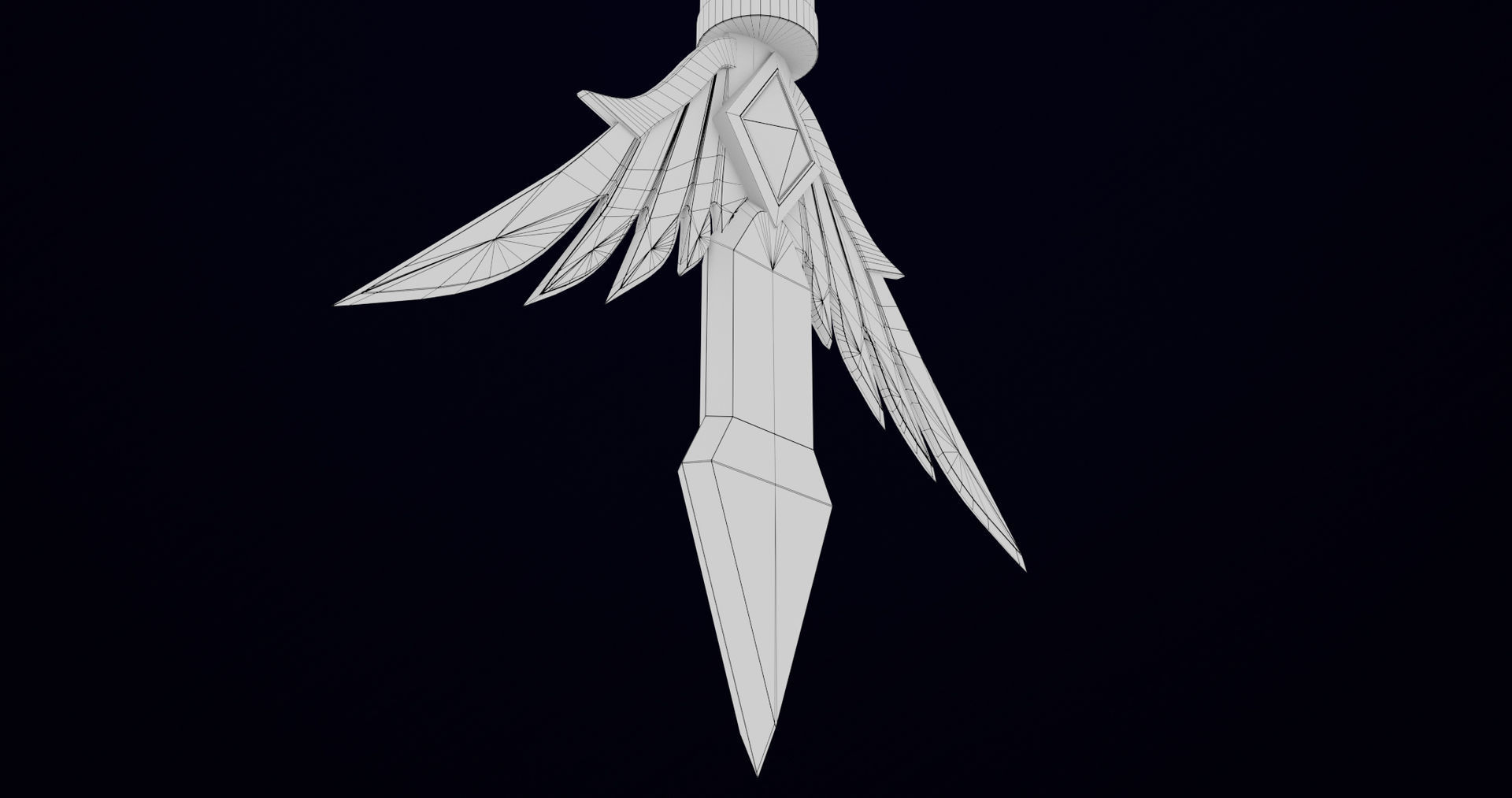 Fantasy Trident 05 All PBR Unity UE Textures Included Low-poly 3D model_23