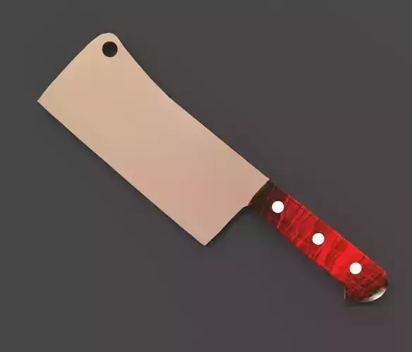 The Cleaver kitchen knife with handle 3D model
