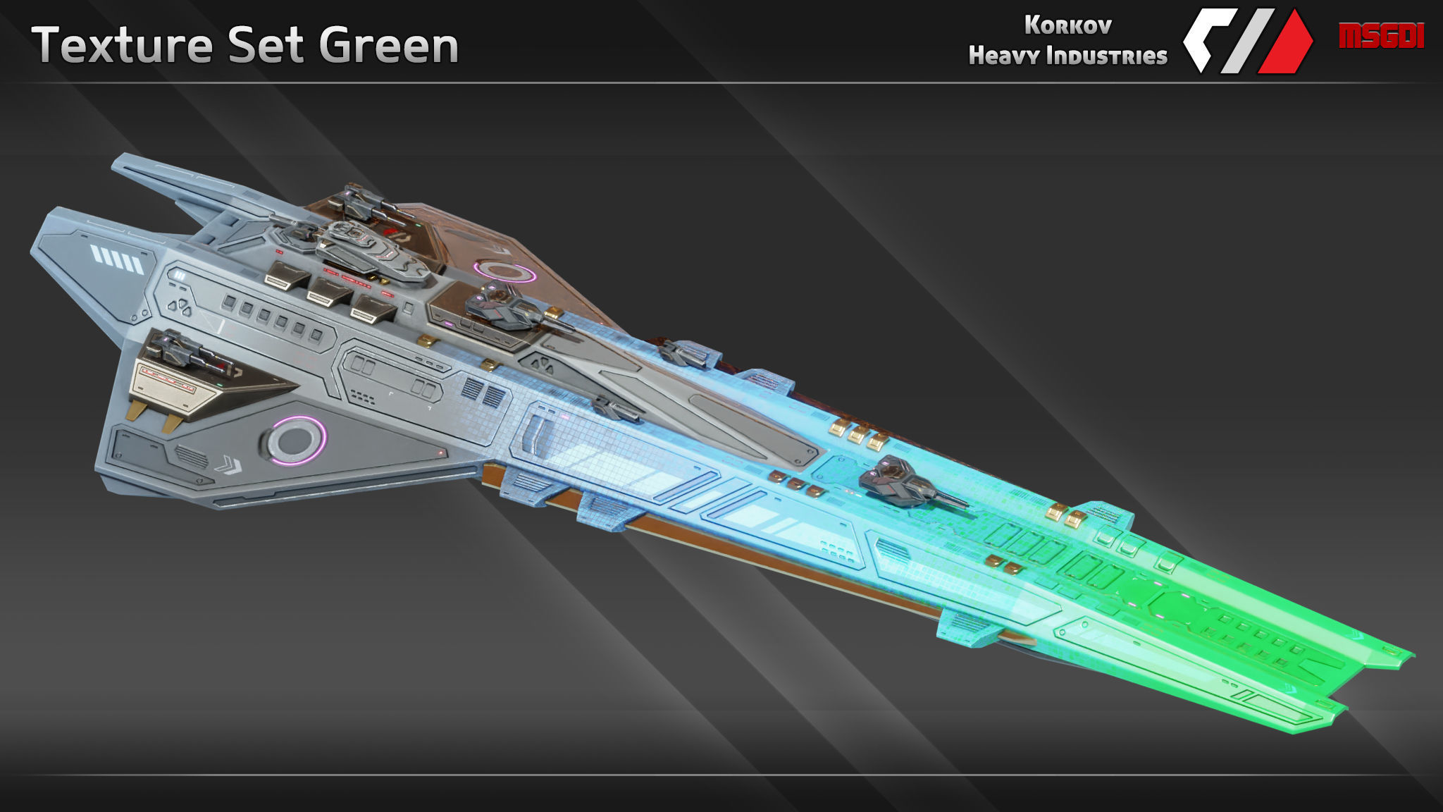 Spaceship Shadowspear Class Battlescruiser Low-poly 3D model_7