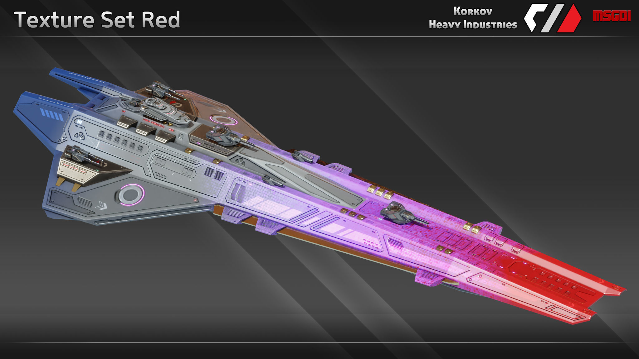 Spaceship Shadowspear Class Battlescruiser Low-poly 3D model_8