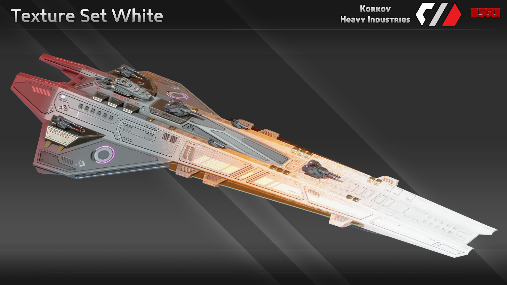 Spaceship Shadowspear Class Battlescruiser Low-poly 3D model_9