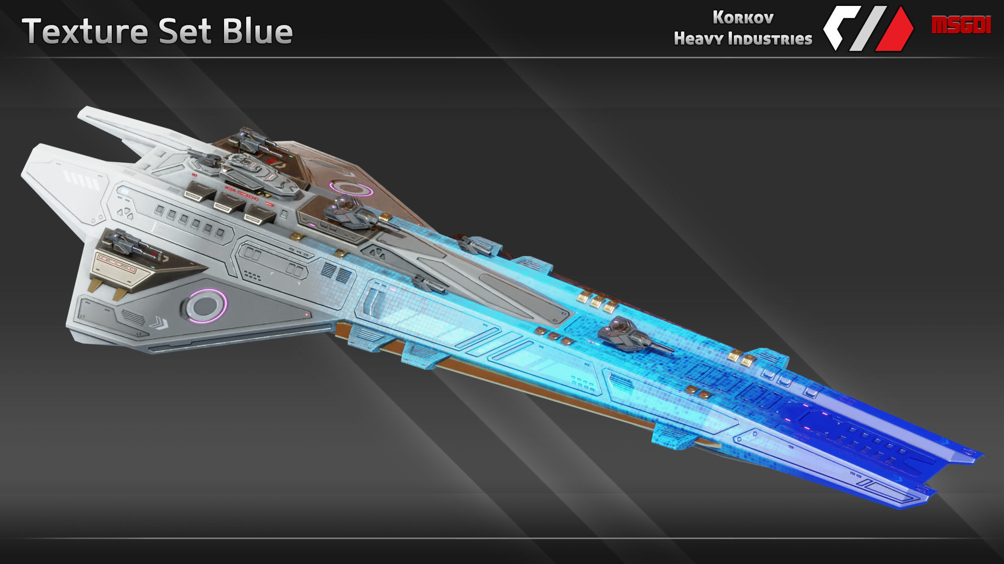 Spaceship Shadowspear Class Battlescruiser Low-poly 3D model_6