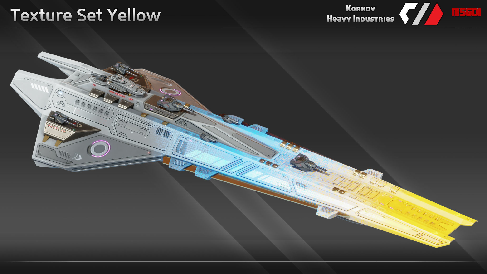 Spaceship Shadowspear Class Battlescruiser Low-poly 3D model_10