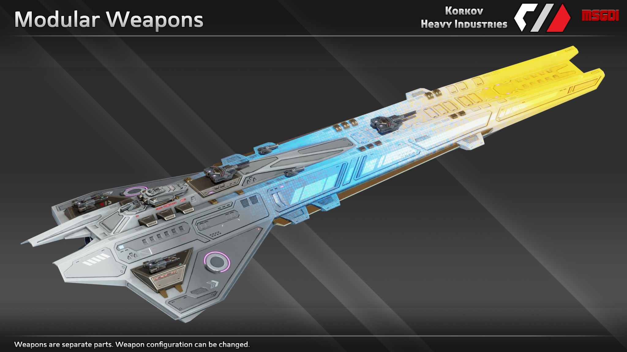 Spaceship Shadowspear Class Battlescruiser Low-poly 3D model_4