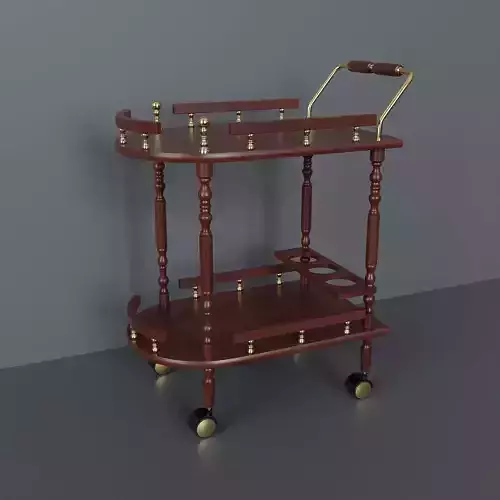 2 Tier Serving Cart with Casters 3D model