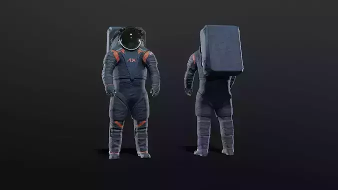 Axiom AxEMU Spacesuit Low-poly 3D model
