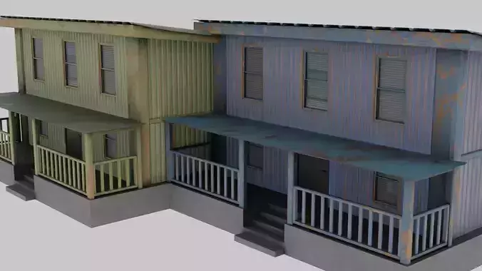 House with canopy only exterior models low-poly