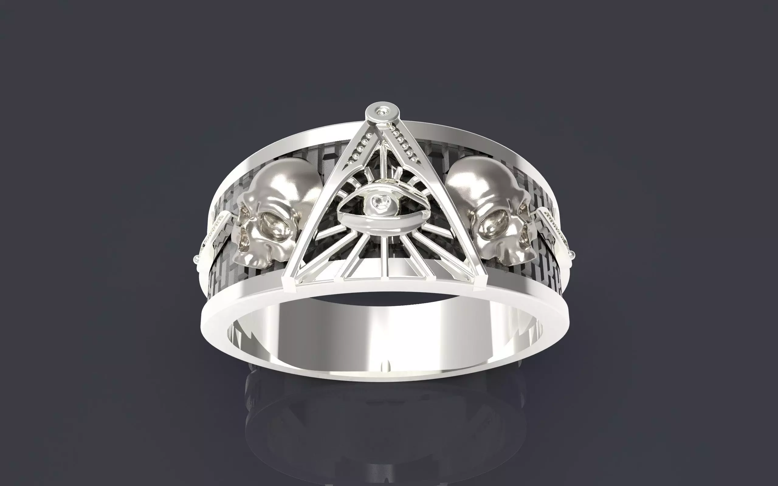 All-seeing eye massonic ring 3D print model