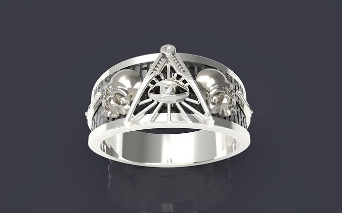 All-seeing eye massonic ring  3D print model