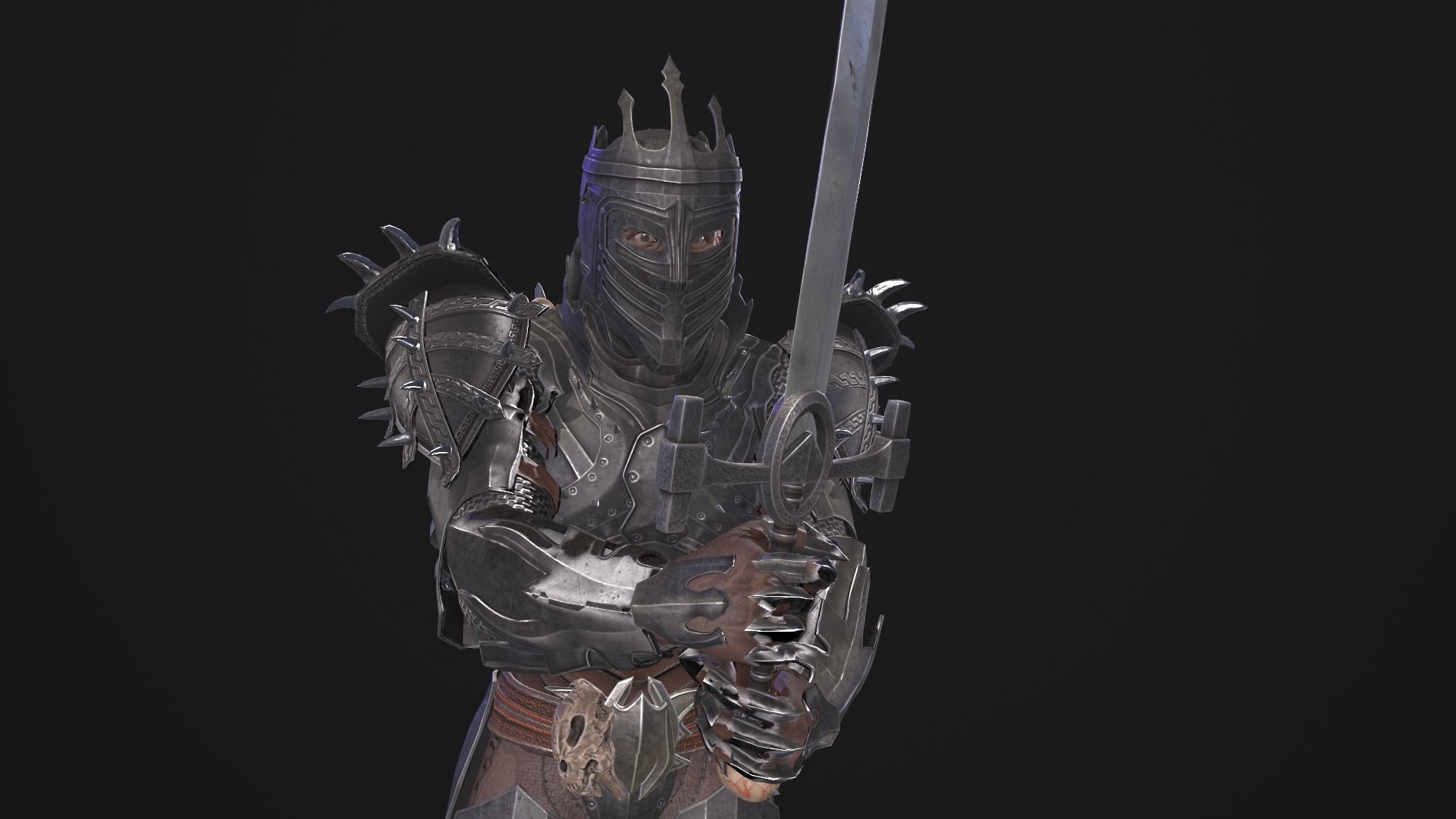 Prickly Knight Low-poly 3D model_19