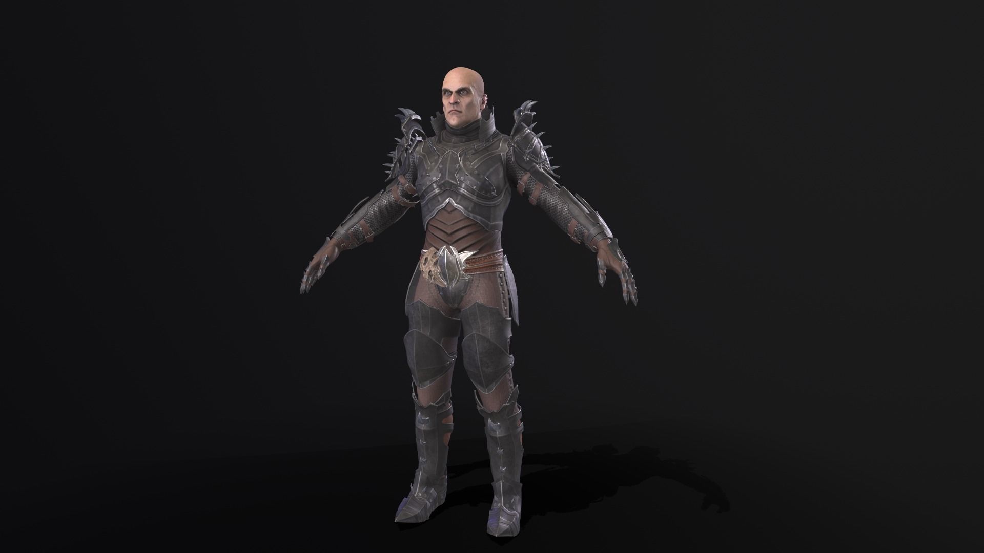 Prickly Knight Low-poly 3D model_8