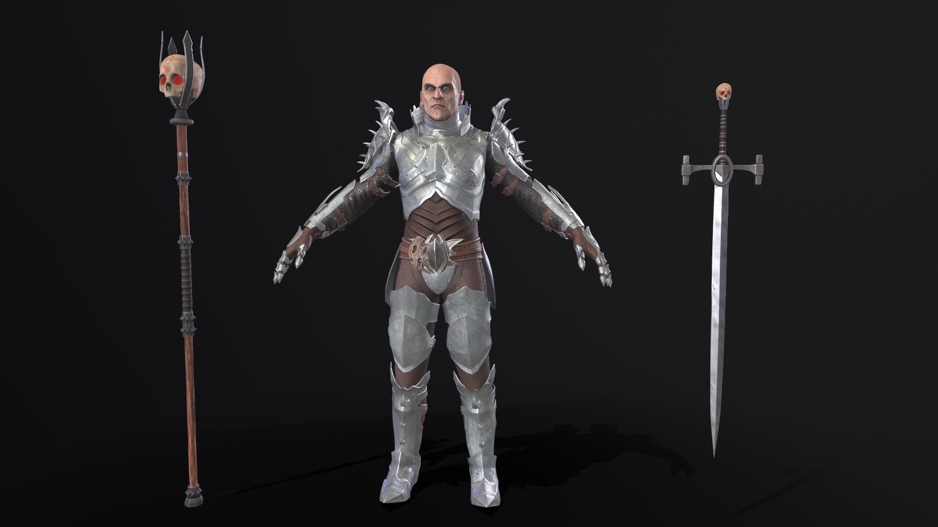 Prickly Knight Low-poly 3D model_7